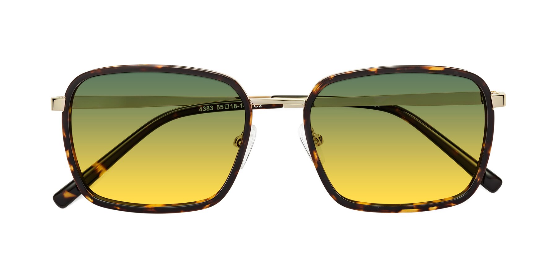 Folded Front of Sunflower in Tortoise-Gold with Green / Yellow Gradient Lenses