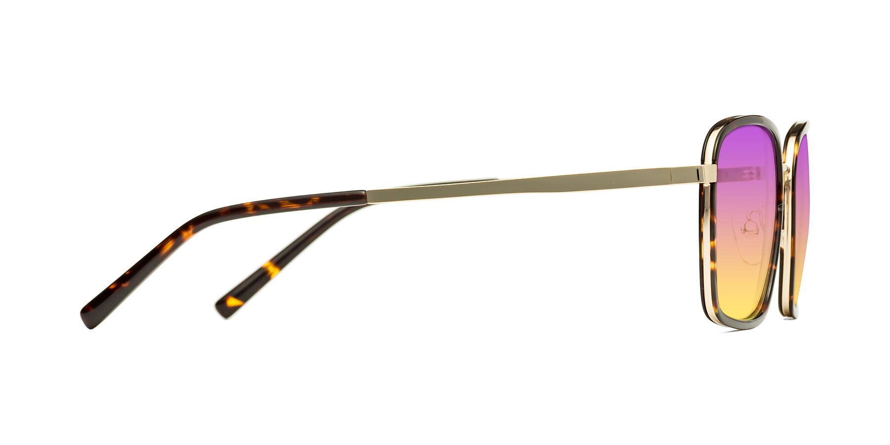 Side of Sunflower in Tortoise-Gold with Purple / Yellow Gradient Lenses