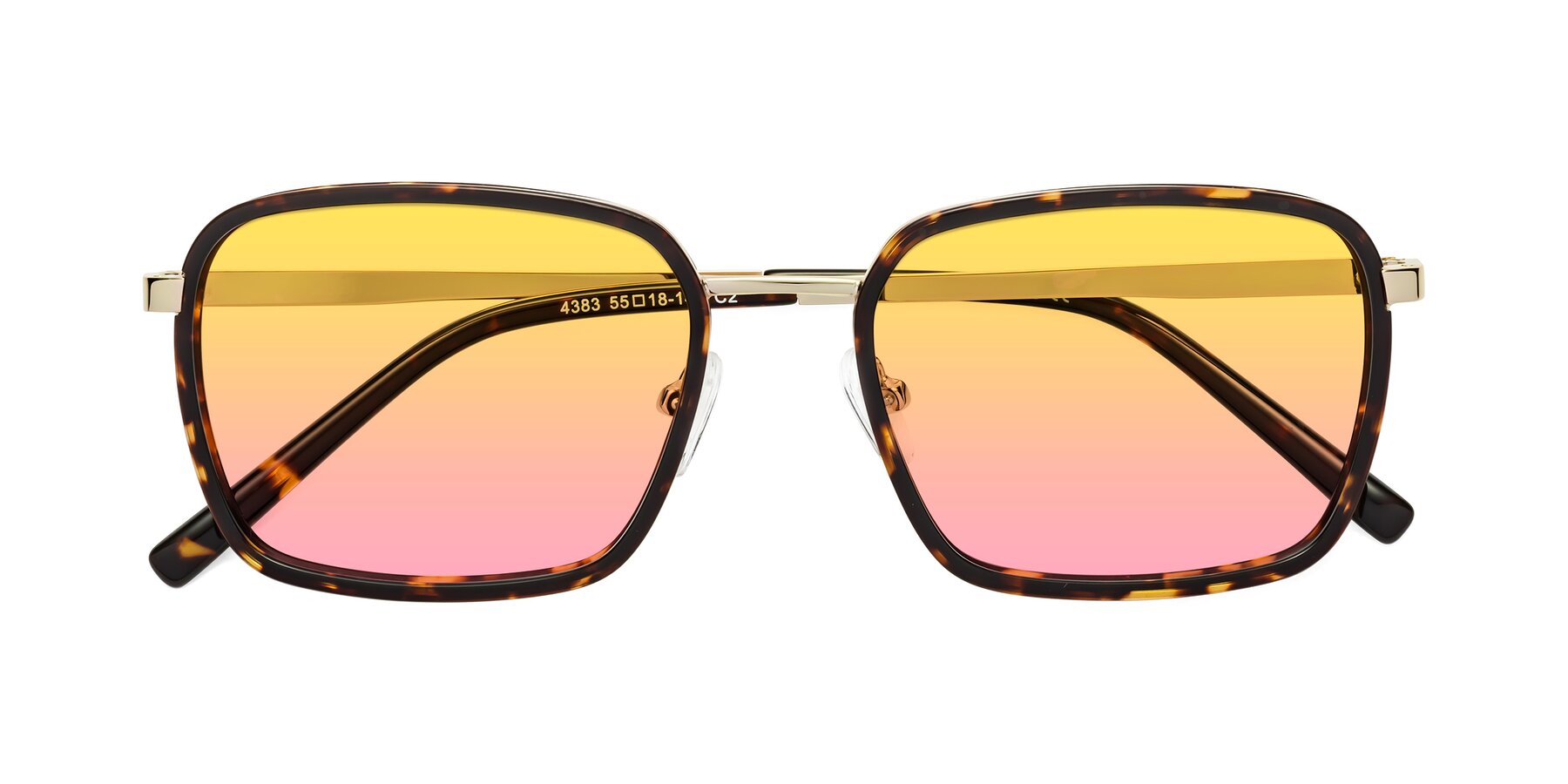 Folded Front of Sunflower in Tortoise-Gold with Yellow / Pink Gradient Lenses