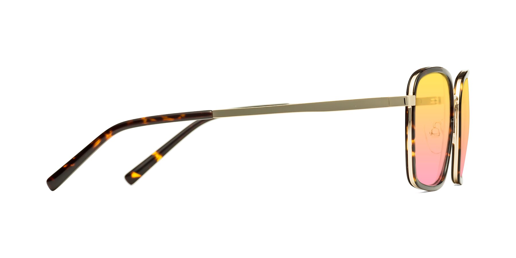 Side of Sunflower in Tortoise-Gold with Yellow / Pink Gradient Lenses