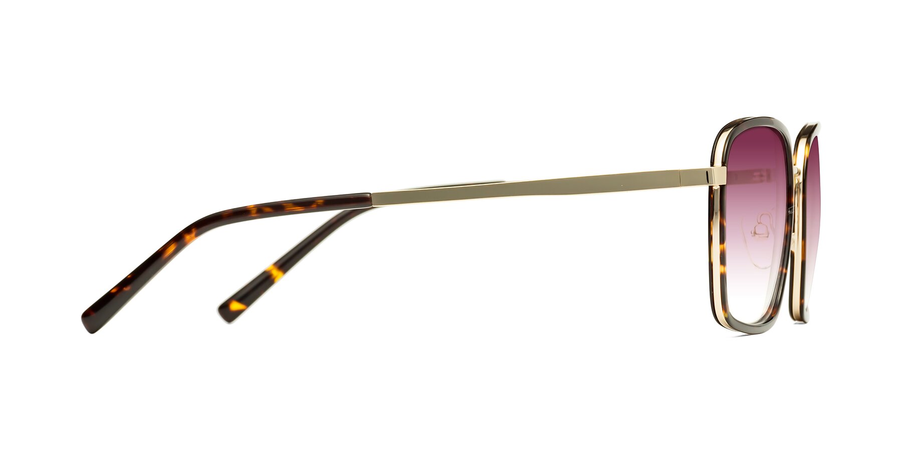 Side of Sunflower in Tortoise-Gold with Wine Gradient Lenses