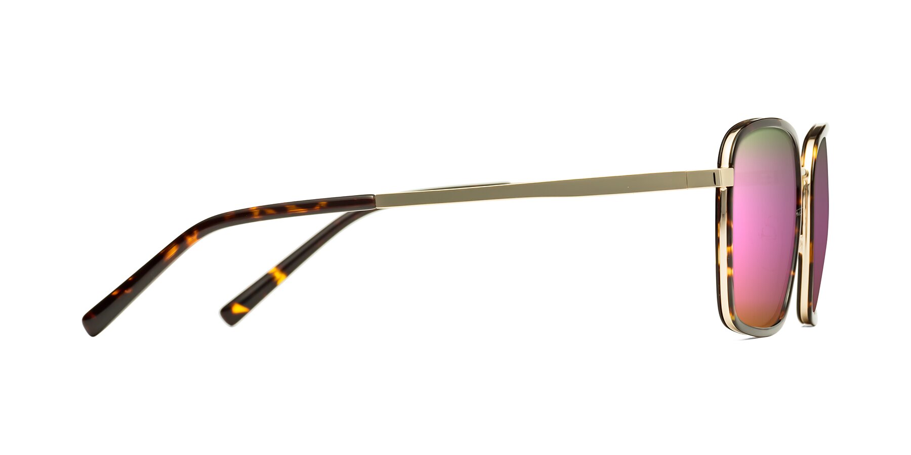 Side of Sunflower in Tortoise-Gold with Pink Mirrored Lenses