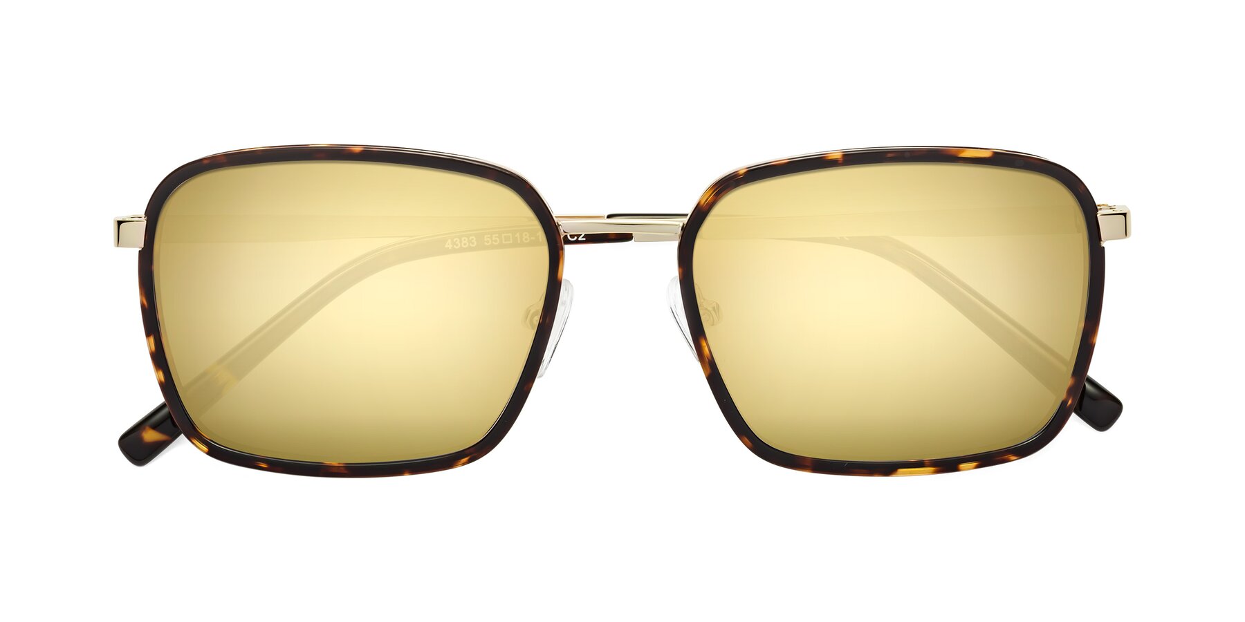 Folded Front of Sunflower in Tortoise-Gold with Gold Mirrored Lenses