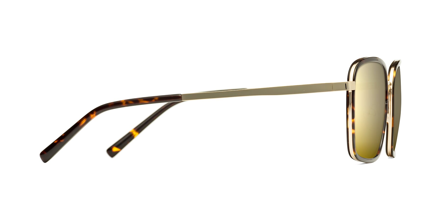 Side of Sunflower in Tortoise-Gold with Gold Mirrored Lenses