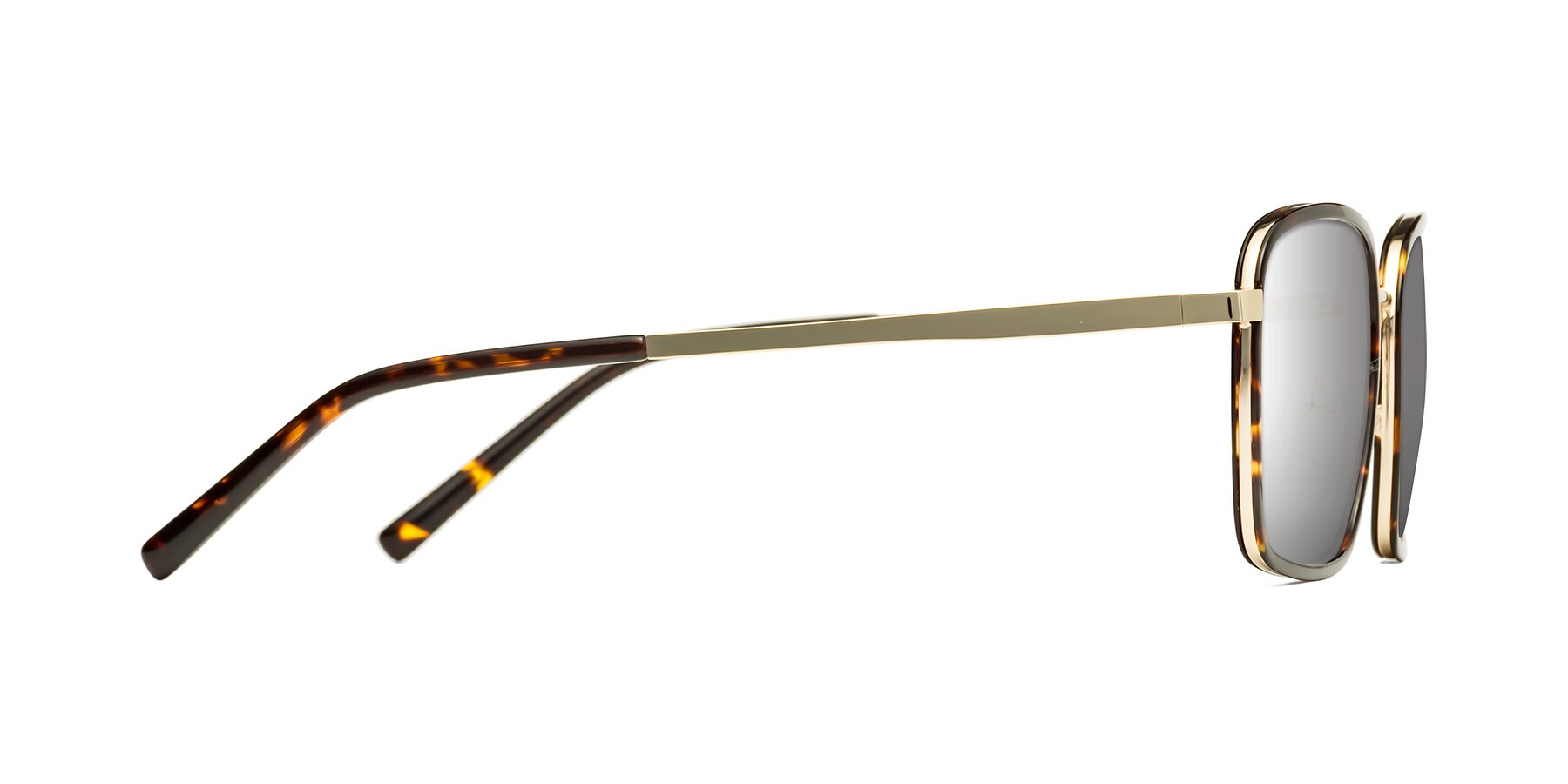 Side of Sunflower in Tortoise-Gold with Silver Mirrored Lenses