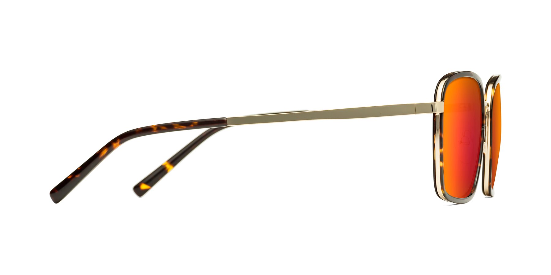 Side of Sunflower in Tortoise-Gold with Red Gold Mirrored Lenses