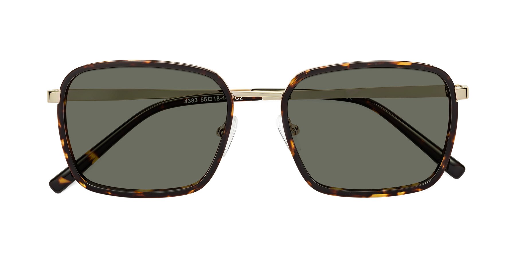 Folded Front of Sunflower in Tortoise-Gold with Gray Polarized Lenses