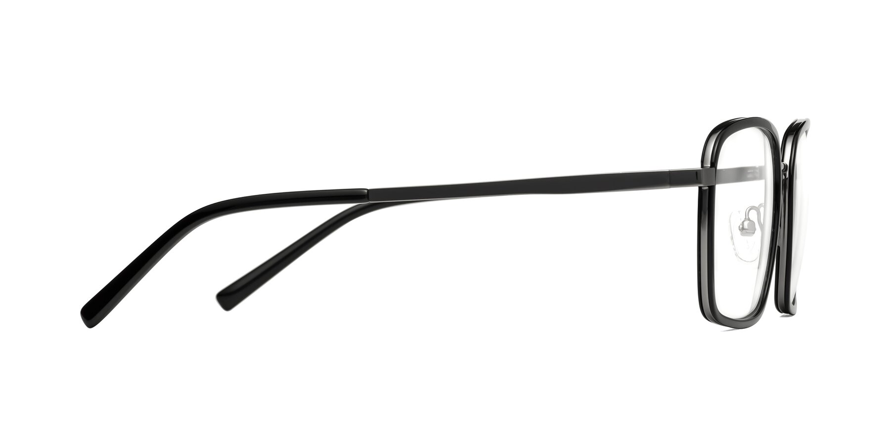 Side of Sunflower in Black-Gunmetal with Clear Eyeglass Lenses