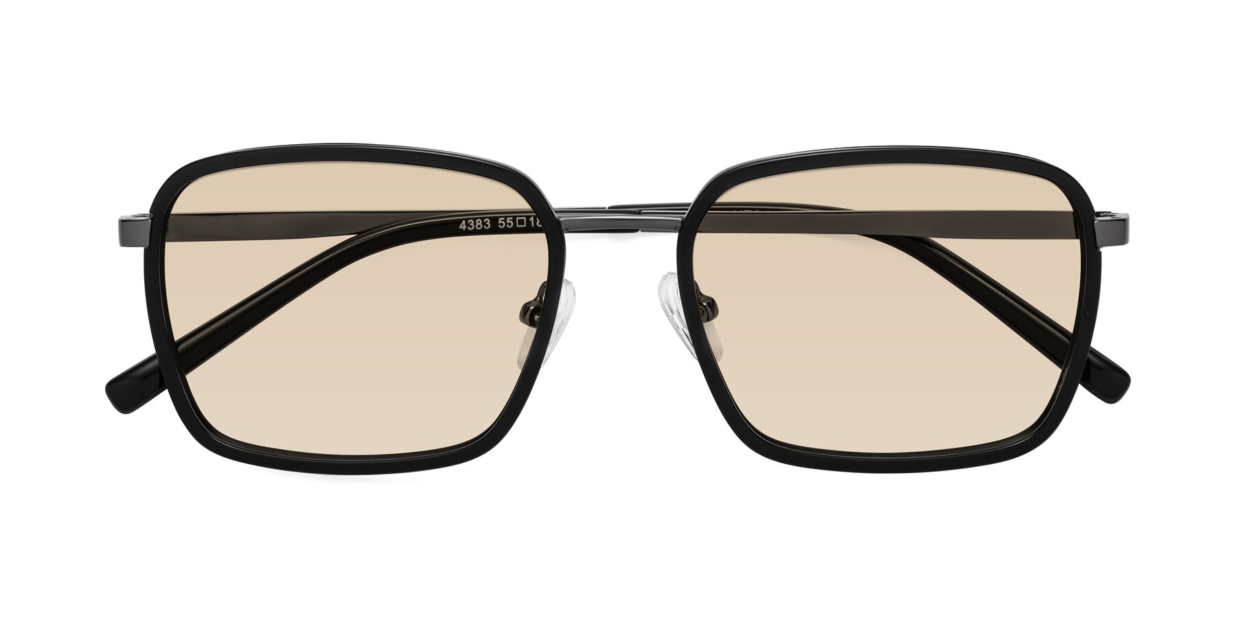 Folded Front of Sunflower in Black-Gunmetal with Light Brown Tinted Lenses