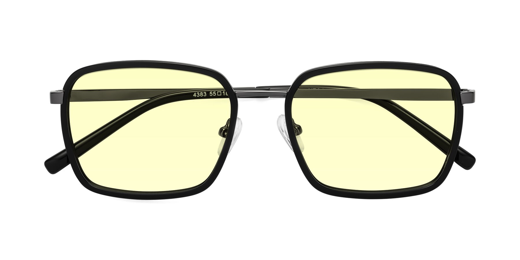 Folded Front of Sunflower in Black-Gunmetal with Light Yellow Tinted Lenses