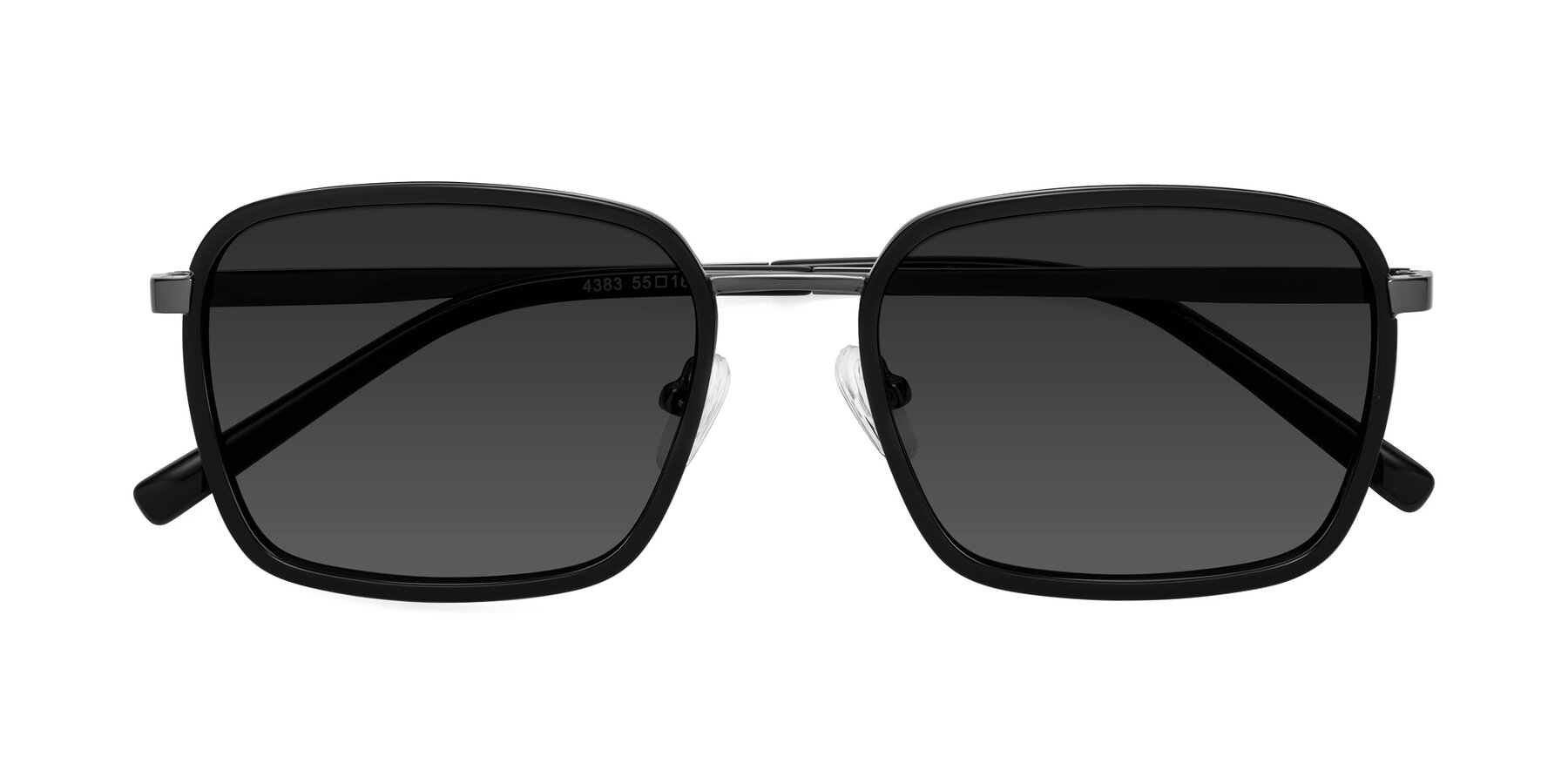 Folded Front of Sunflower in Black-Gunmetal with Gray Tinted Lenses