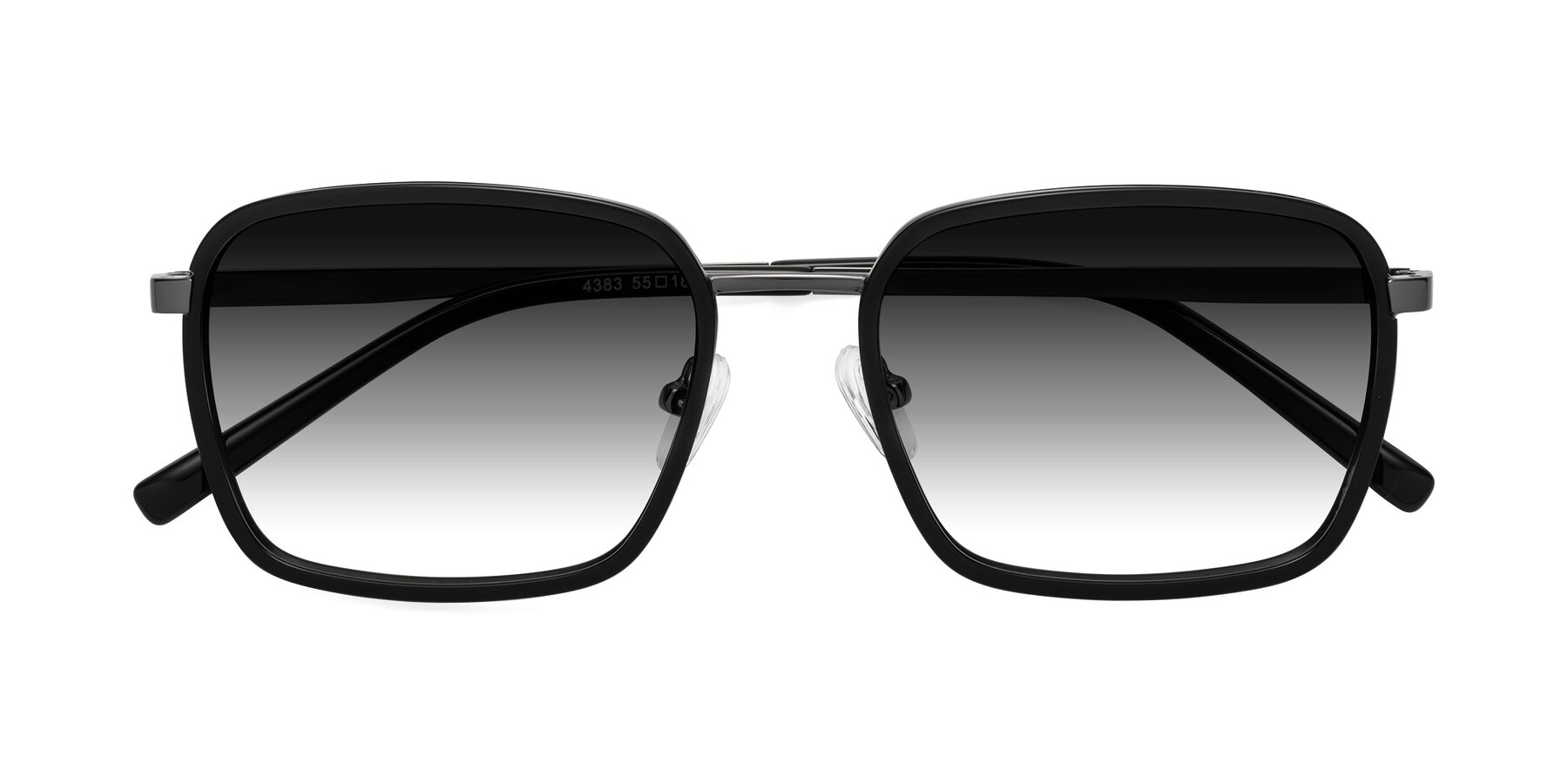 Folded Front of Sunflower in Black-Gunmetal with Gray Gradient Lenses