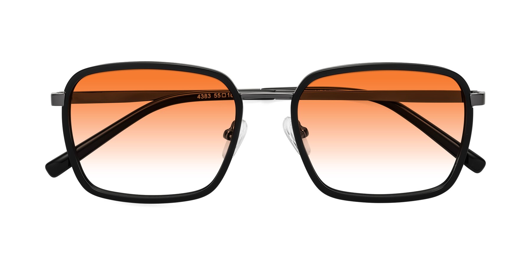 Folded Front of Sunflower in Black-Gunmetal with Orange Gradient Lenses