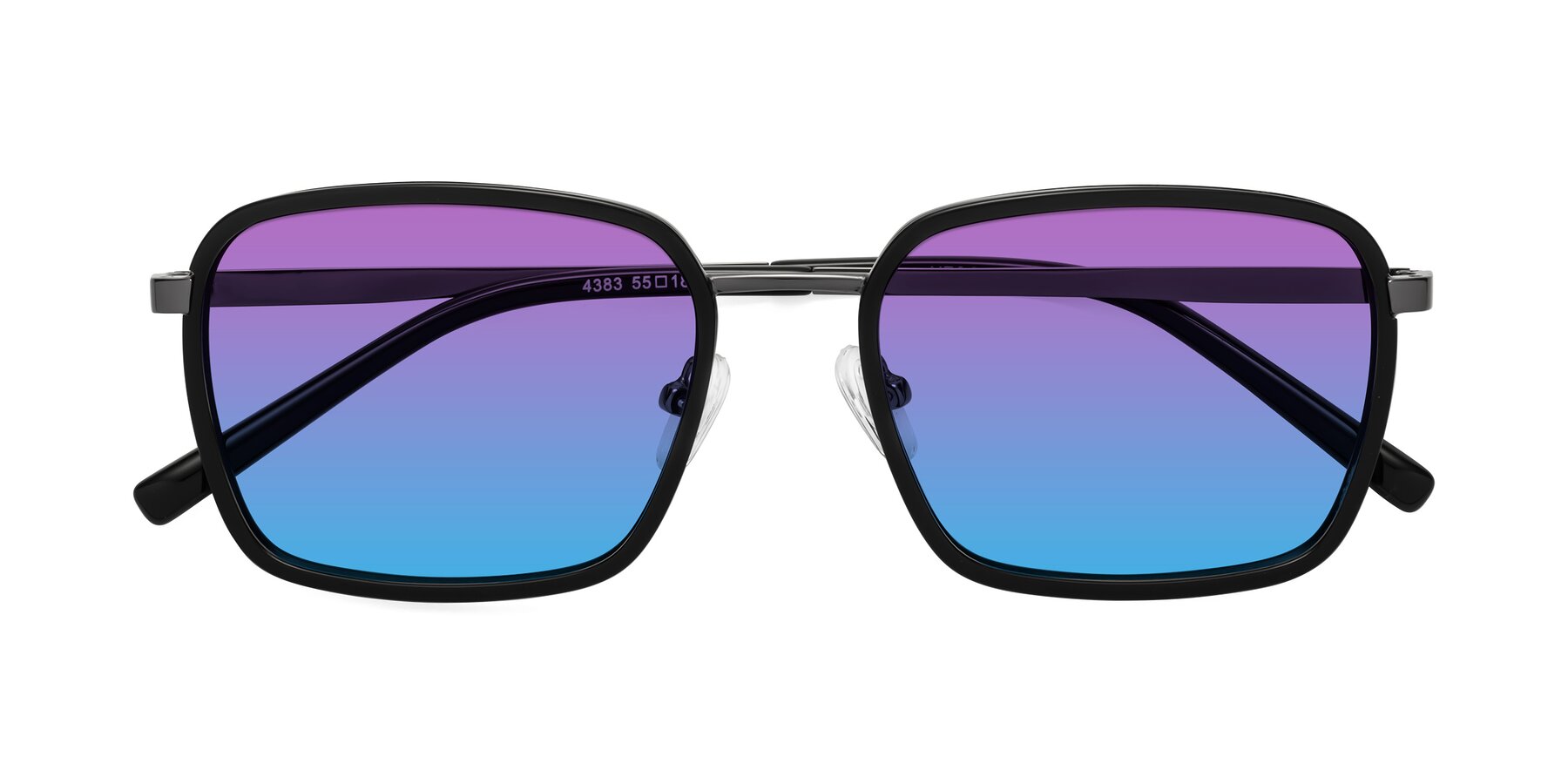 Folded Front of Sunflower in Black-Gunmetal with Purple / Blue Gradient Lenses