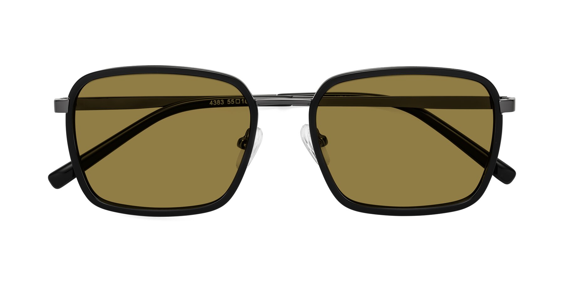 Folded Front of Sunflower in Black-Gunmetal with Brown Polarized Lenses