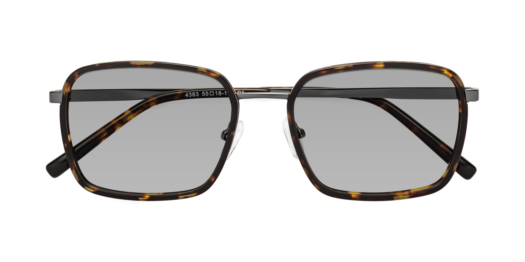 Folded Front of Sunflower in Tortoise-Gunmetal with Light Gray Tinted Lenses