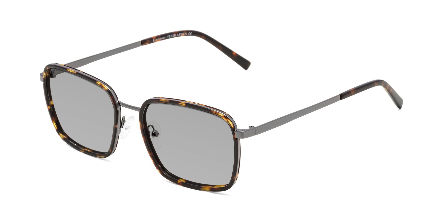 Angle of Sunflower in Tortoise-Gunmetal with Light Gray Tinted Lenses