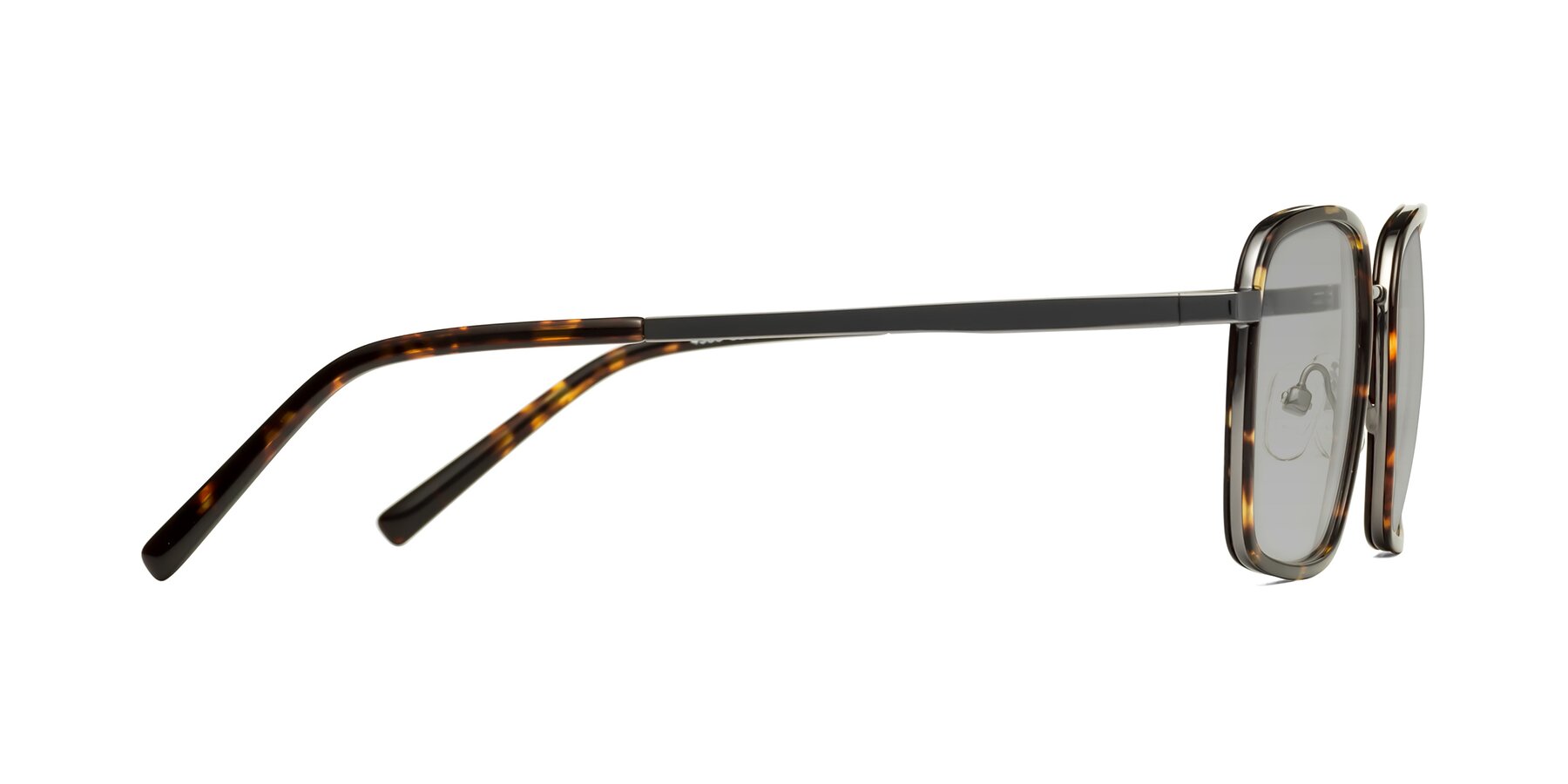 Side of Sunflower in Tortoise-Gunmetal with Light Gray Tinted Lenses