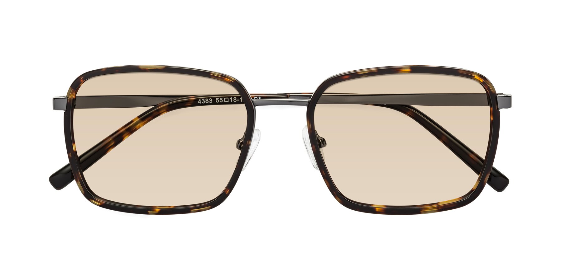 Folded Front of Sunflower in Tortoise-Gunmetal with Light Brown Tinted Lenses