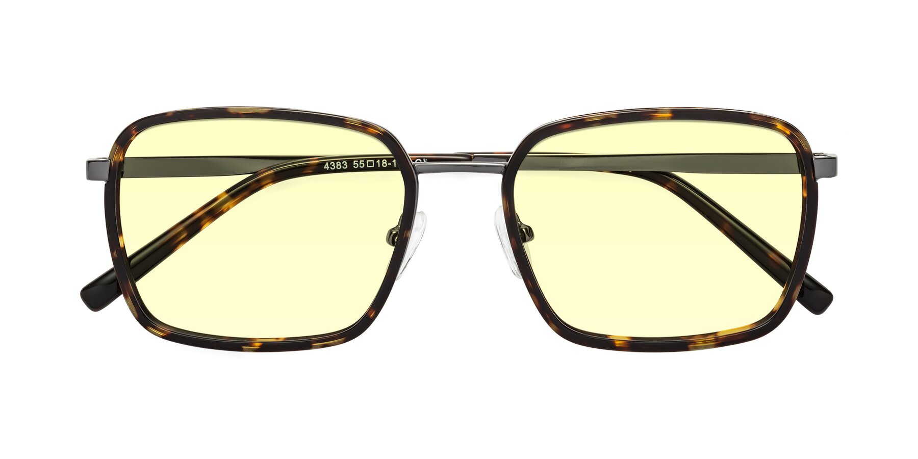 Folded Front of Sunflower in Tortoise-Gunmetal with Light Yellow Tinted Lenses