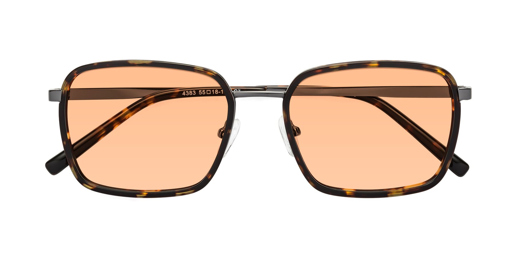 Folded Front of Sunflower in Tortoise-Gunmetal with Light Orange Tinted Lenses