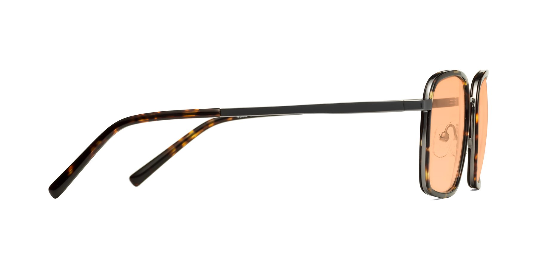 Side of Sunflower in Tortoise-Gunmetal with Light Orange Tinted Lenses