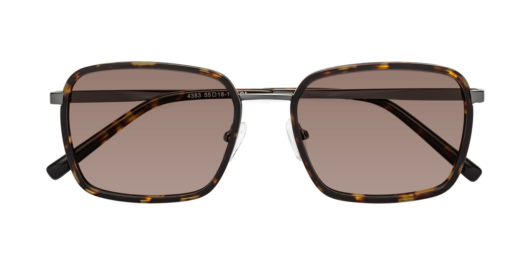 Folded Front of Sunflower in Tortoise-Gunmetal with Medium Brown Tinted Lenses