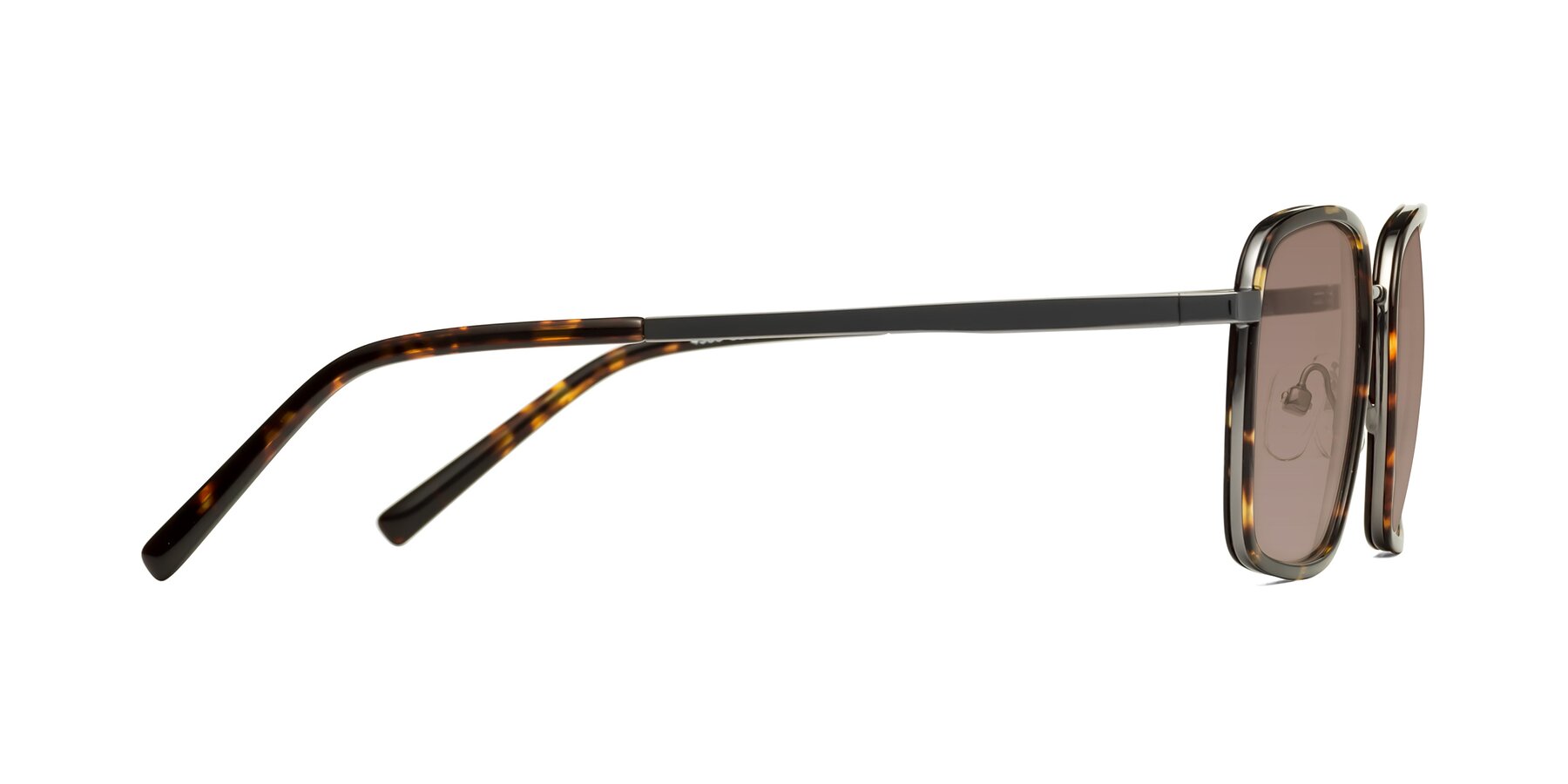 Side of Sunflower in Tortoise-Gunmetal with Medium Brown Tinted Lenses