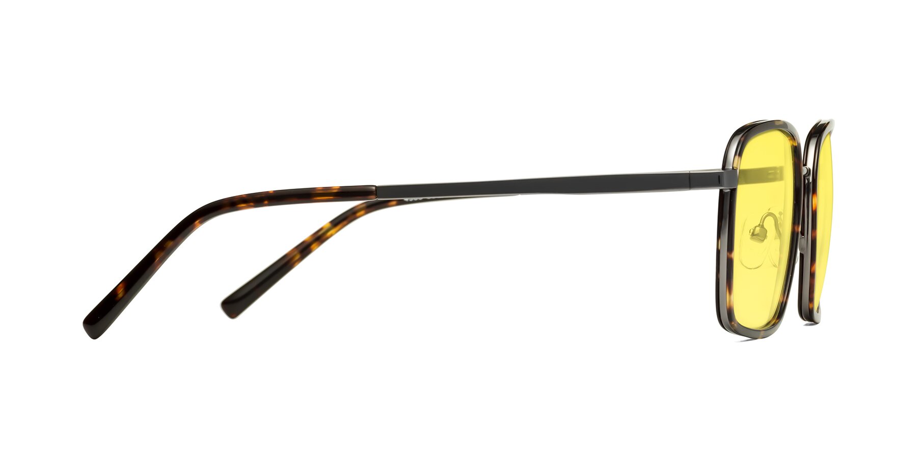 Side of Sunflower in Tortoise-Gunmetal with Medium Yellow Tinted Lenses