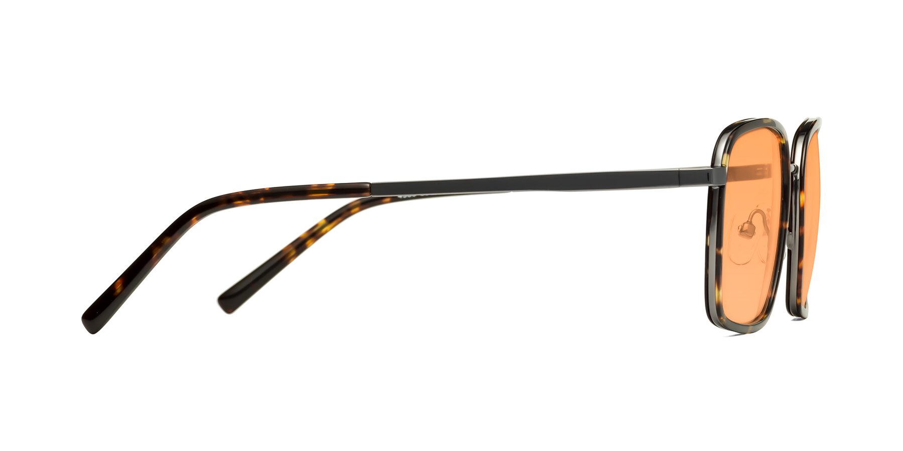 Side of Sunflower in Tortoise-Gunmetal with Medium Orange Tinted Lenses