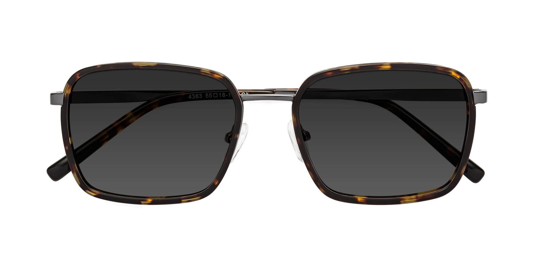 Folded Front of Sunflower in Tortoise-Gunmetal with Gray Tinted Lenses