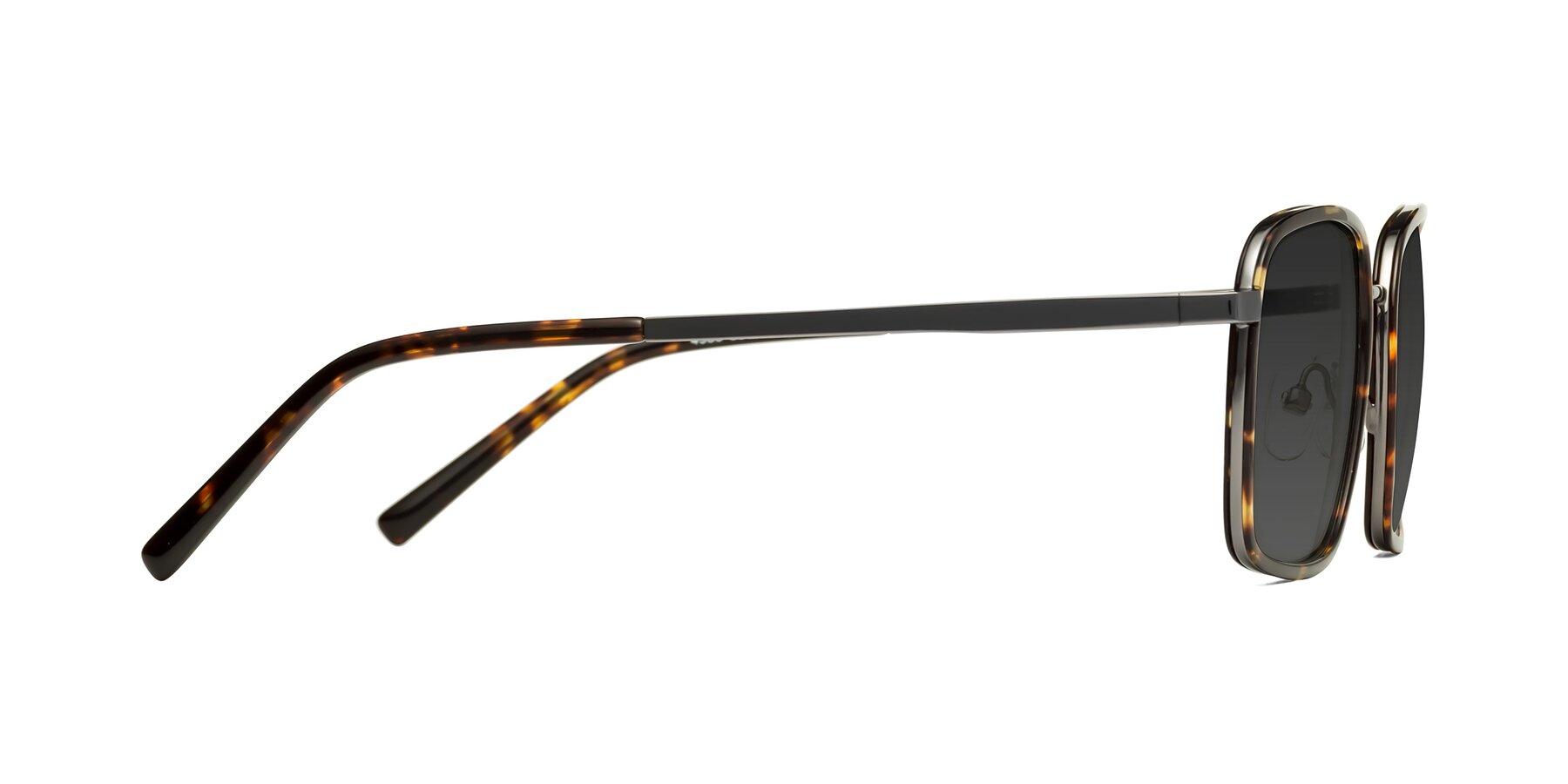 Side of Sunflower in Tortoise-Gunmetal with Gray Tinted Lenses