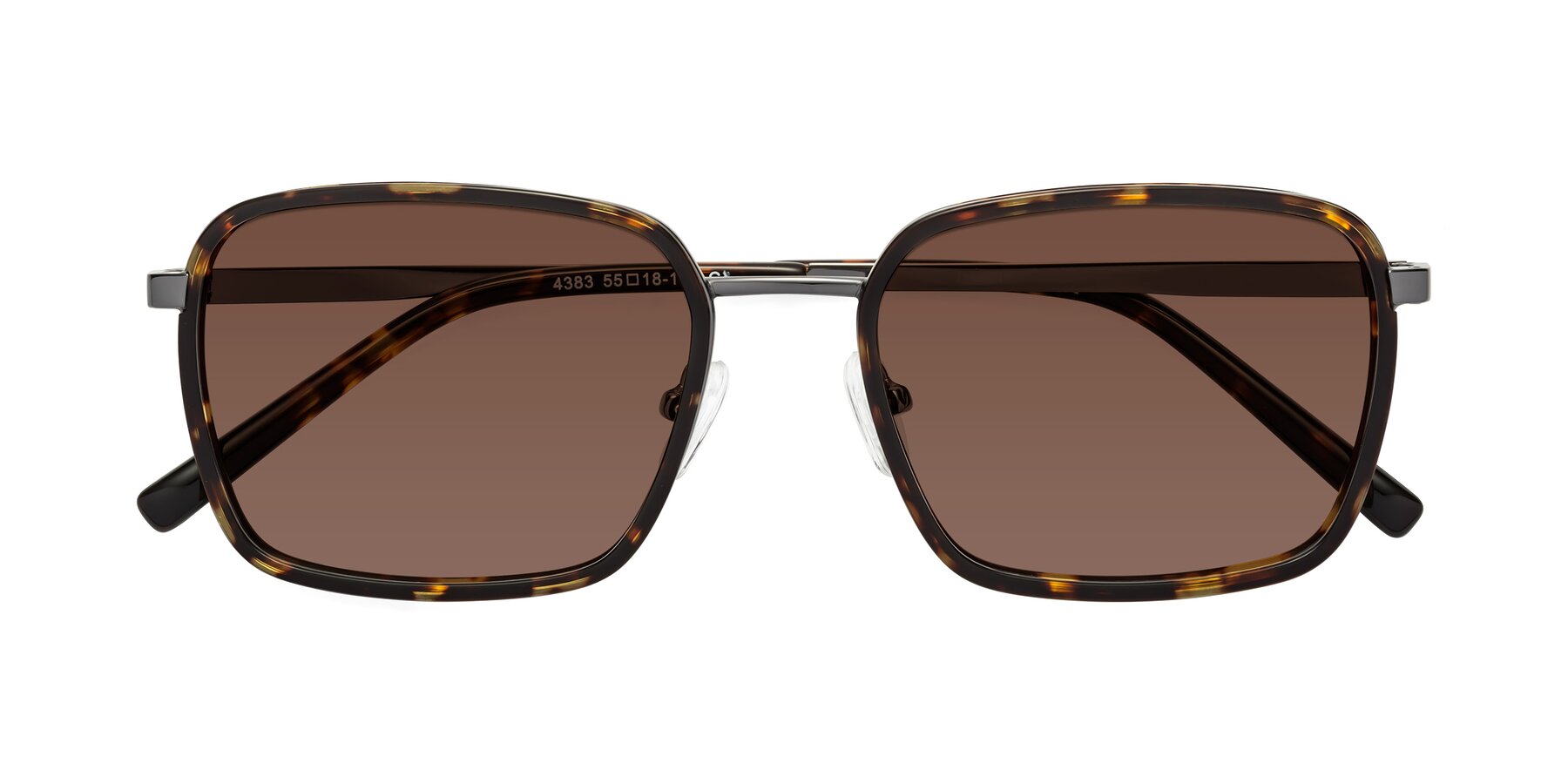 Folded Front of Sunflower in Tortoise-Gunmetal with Brown Tinted Lenses