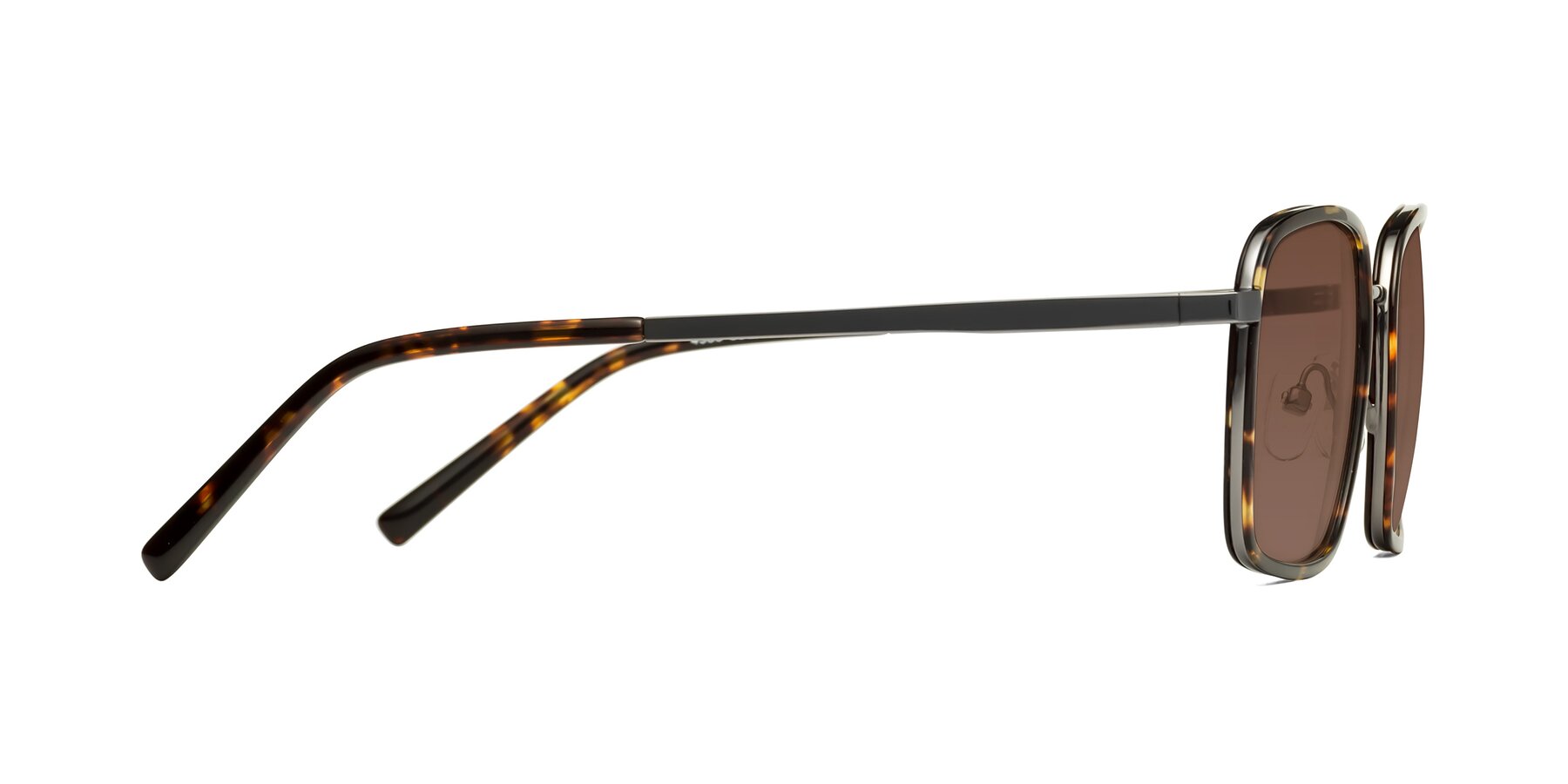 Side of Sunflower in Tortoise-Gunmetal with Brown Tinted Lenses