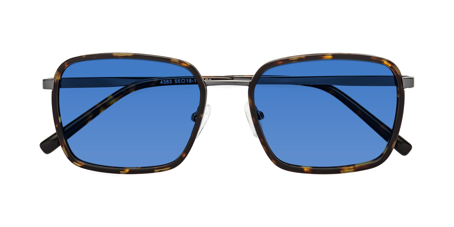 Folded Front of Sunflower in Tortoise-Gunmetal with Blue Tinted Lenses