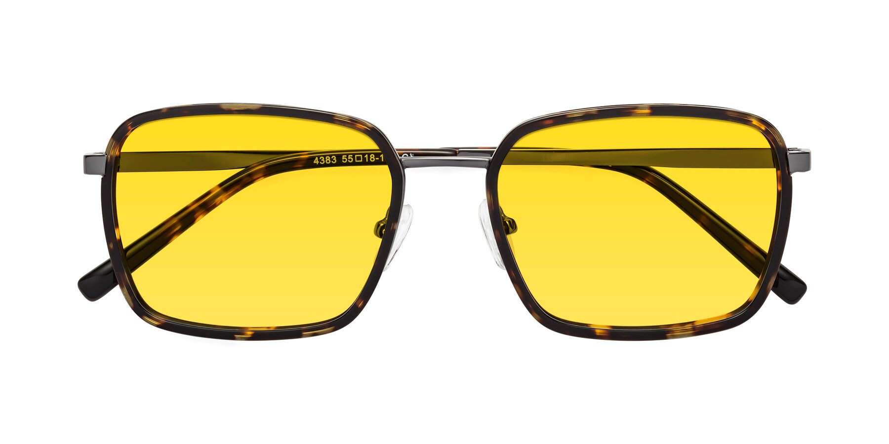 Folded Front of Sunflower in Tortoise-Gunmetal with Yellow Tinted Lenses