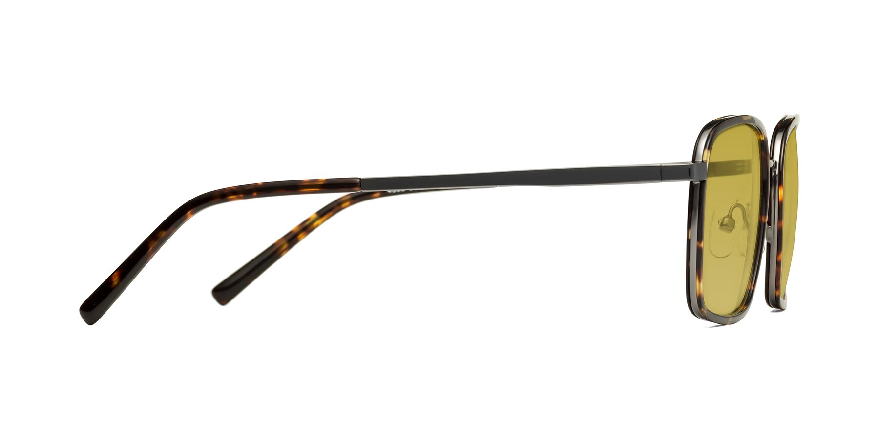 Side of Sunflower in Tortoise-Gunmetal with Champagne Tinted Lenses