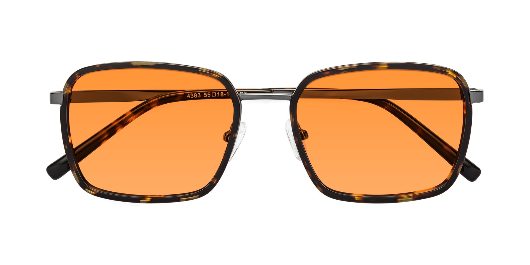 Folded Front of Sunflower in Tortoise-Gunmetal with Orange Tinted Lenses