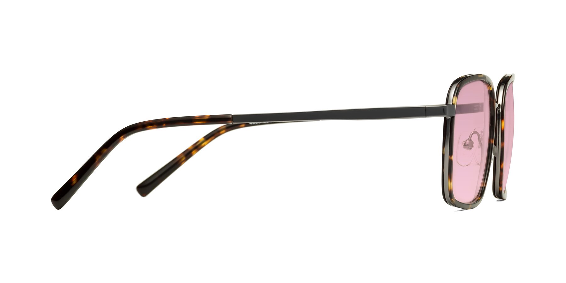 Side of Sunflower in Tortoise-Gunmetal with Light Wine Tinted Lenses