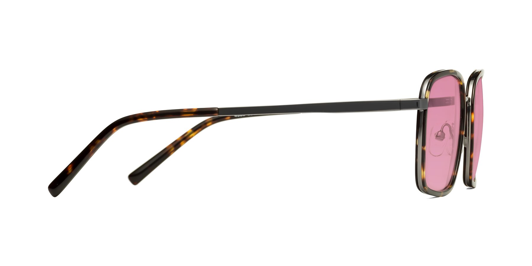 Side of Sunflower in Tortoise-Gunmetal with Medium Wine Tinted Lenses