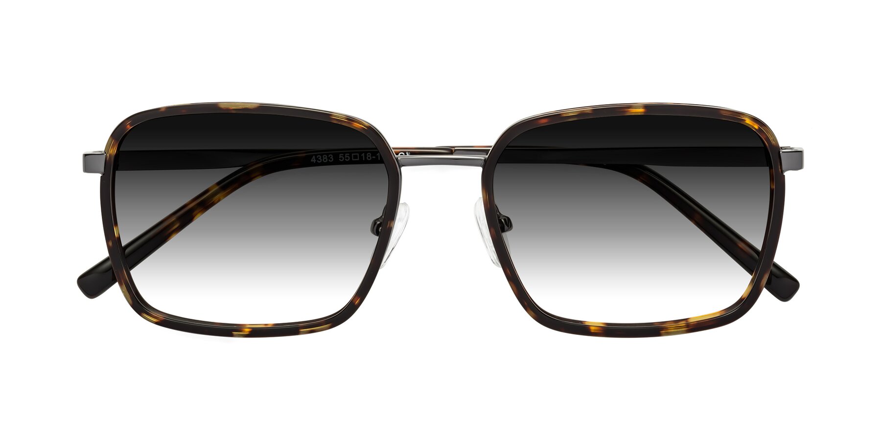 Folded Front of Sunflower in Tortoise-Gunmetal with Gray Gradient Lenses