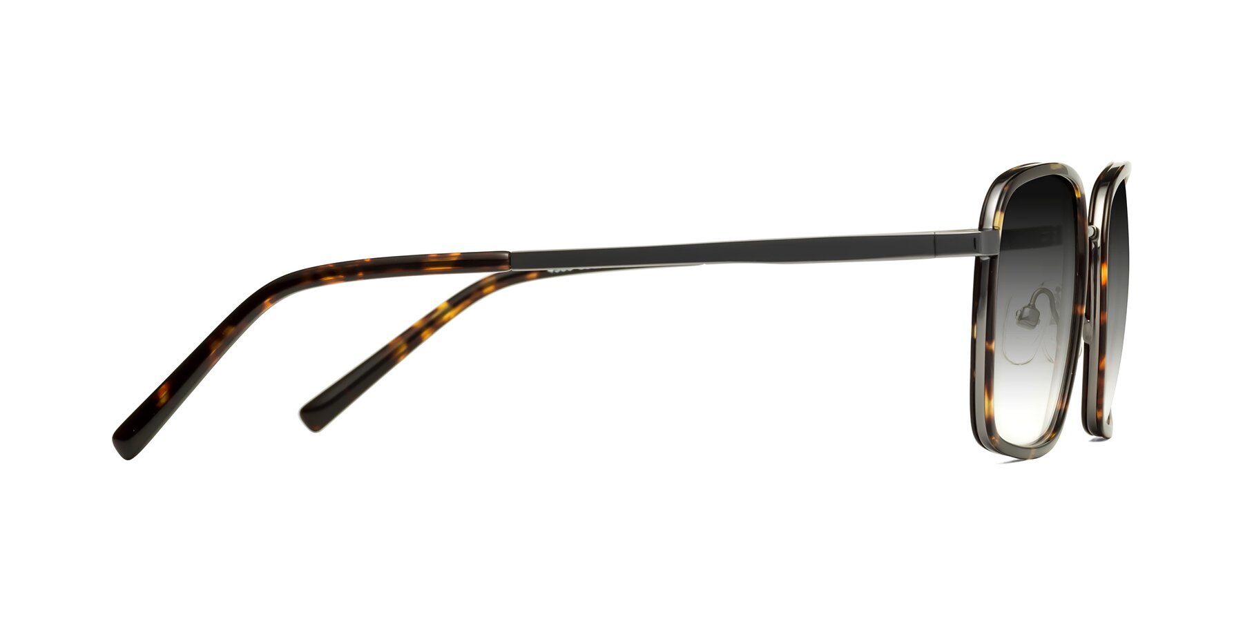 Side of Sunflower in Tortoise-Gunmetal with Gray Gradient Lenses