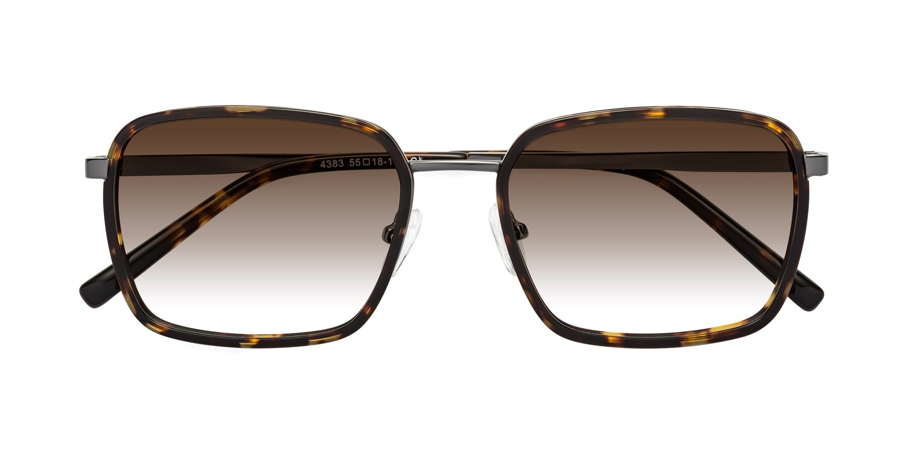 Folded Front of Sunflower in Tortoise-Gunmetal with Brown Gradient Lenses