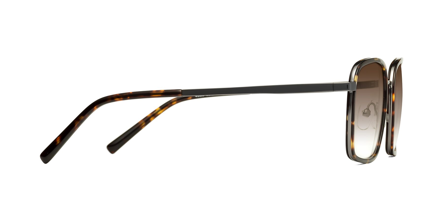 Side of Sunflower in Tortoise-Gunmetal with Brown Gradient Lenses