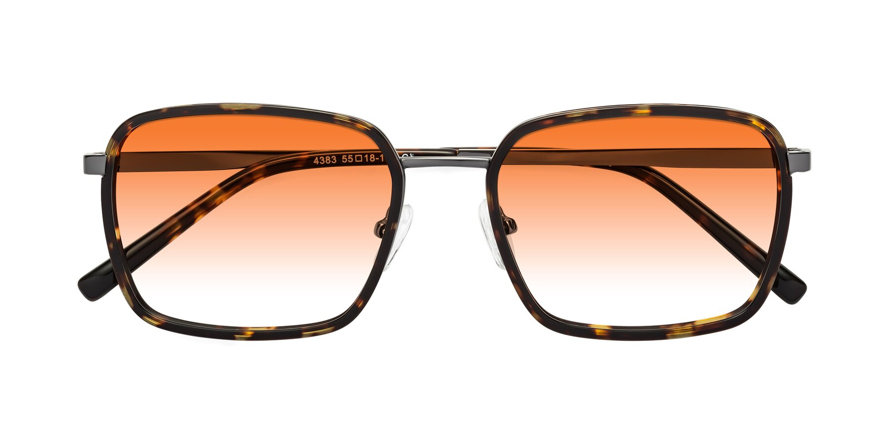 Folded Front of Sunflower in Tortoise-Gunmetal with Orange Gradient Lenses