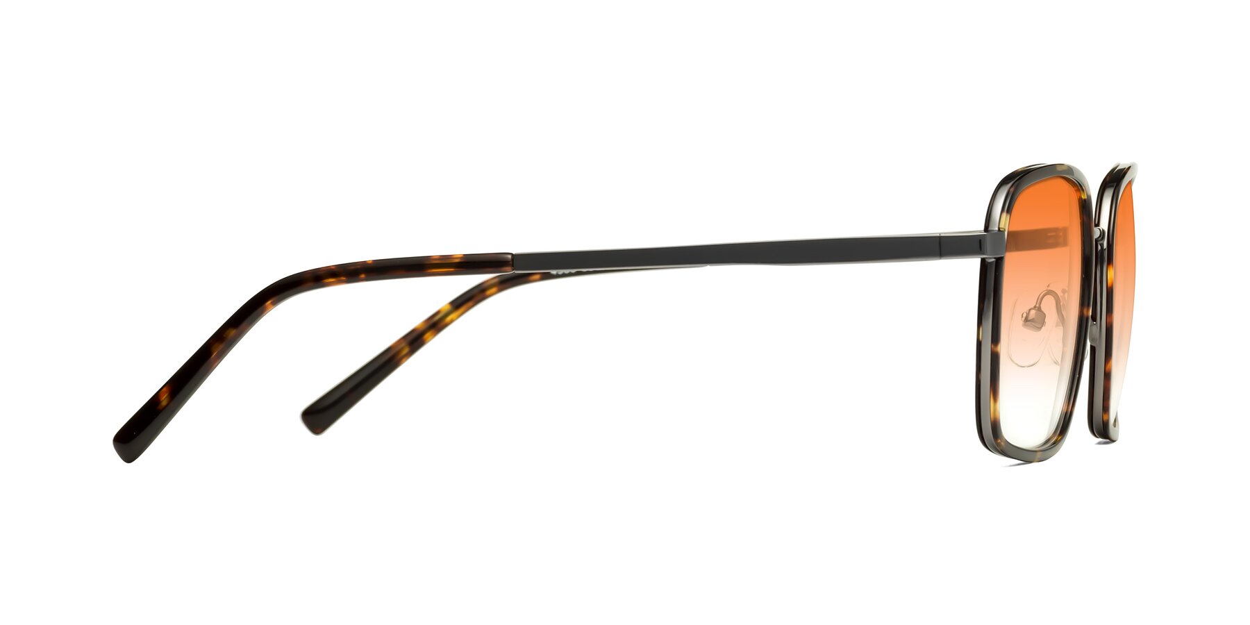 Side of Sunflower in Tortoise-Gunmetal with Orange Gradient Lenses