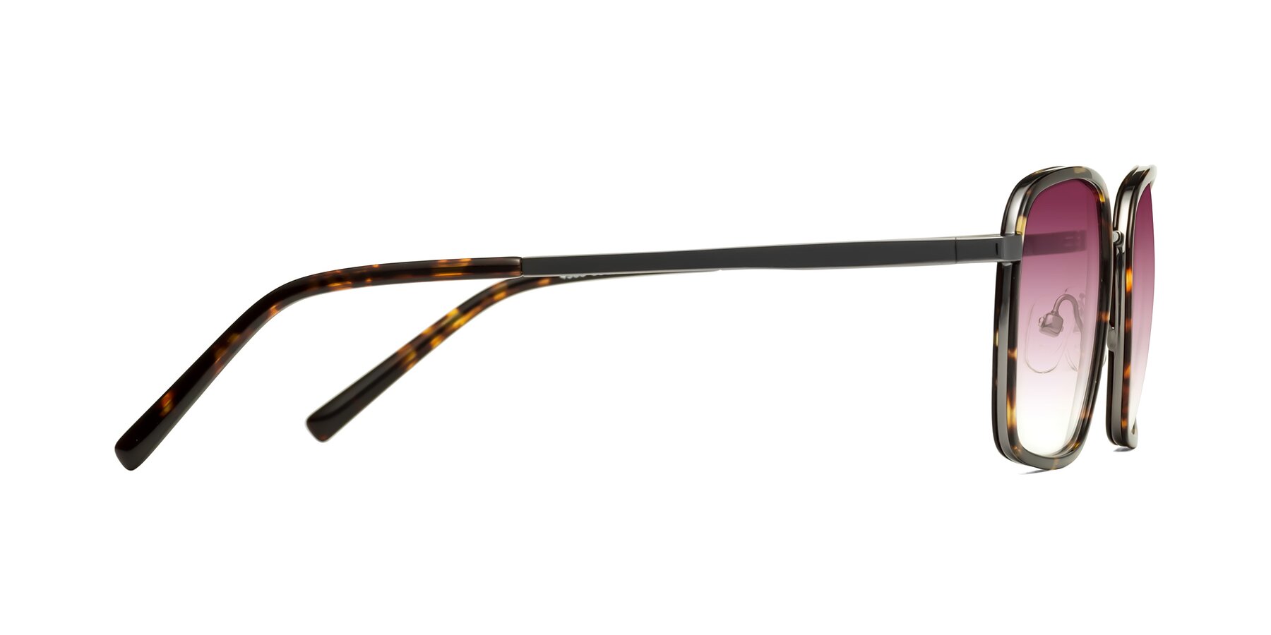 Side of Sunflower in Tortoise-Gunmetal with Wine Gradient Lenses