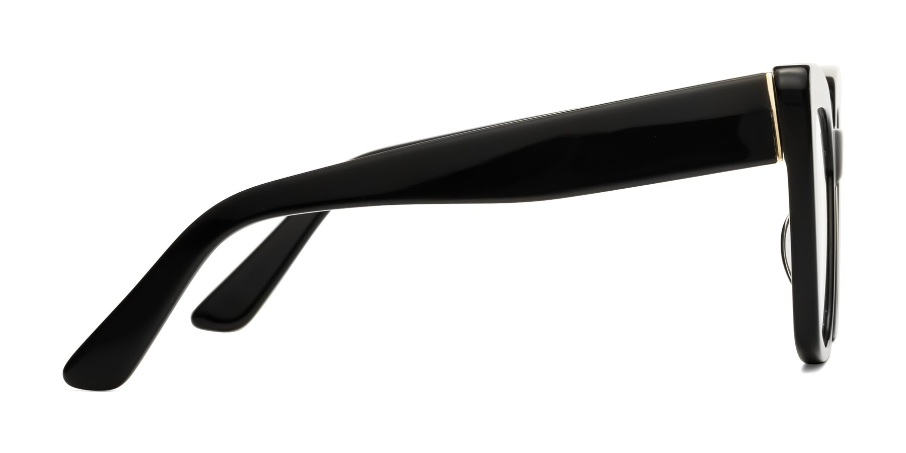 Side of Hagen in Black with Clear Reading Eyeglass Lenses