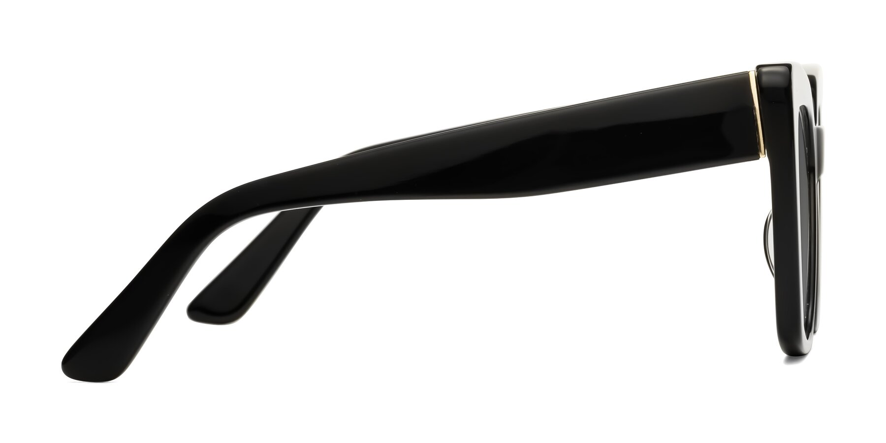 Side of Hagen in Black with Medium Gray Tinted Lenses