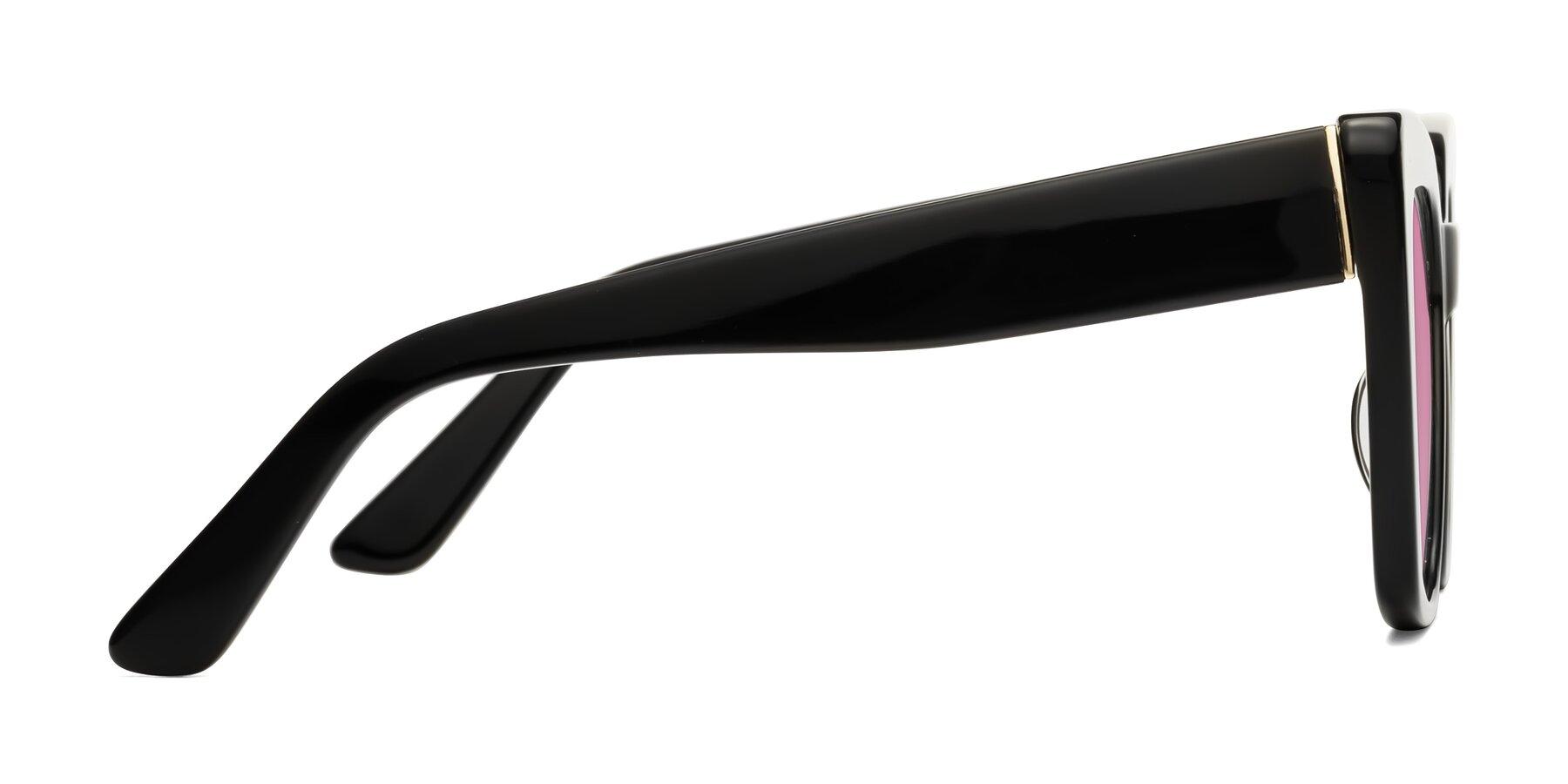 Side of Hagen in Black with Medium Wine Tinted Lenses